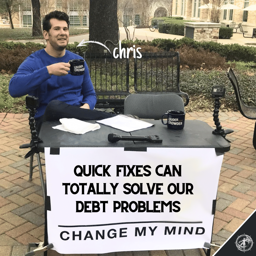 managing debt meme